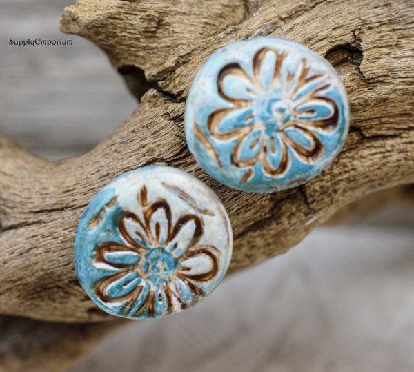 Polymer Clay Reversible Earring Charms, 2 Pieces, CLAY 3545 - Image 2