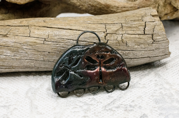 Polymer Clay Multi Loop Dragonfly Pendant Connector, 1 Piece, CLAY 3604