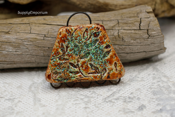 Polymer Clay Multi Loop Reversible Pendant Connector, 1 Piece, CLAY 3607