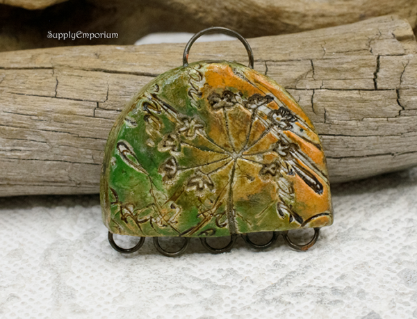 Polymer Clay Multi Loop Dandelion Pendant Connector, 1 Piece, CLAY 3608