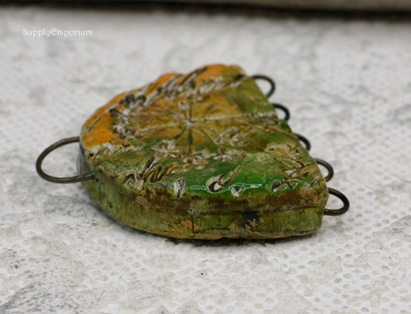 Polymer Clay Multi Loop Dandelion Pendant Connector, 1 Piece, CLAY 3608 - Image 2