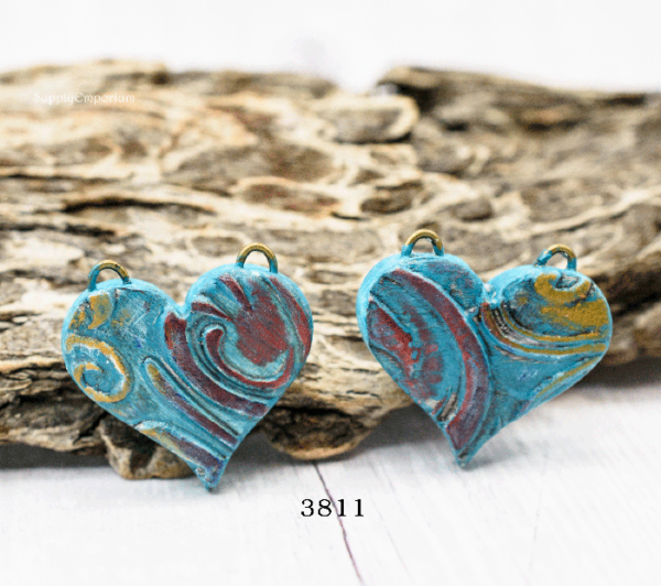 Polymer Clay Blue 2 Loop Earring Charms, 2 Pieces, CLAY 3811