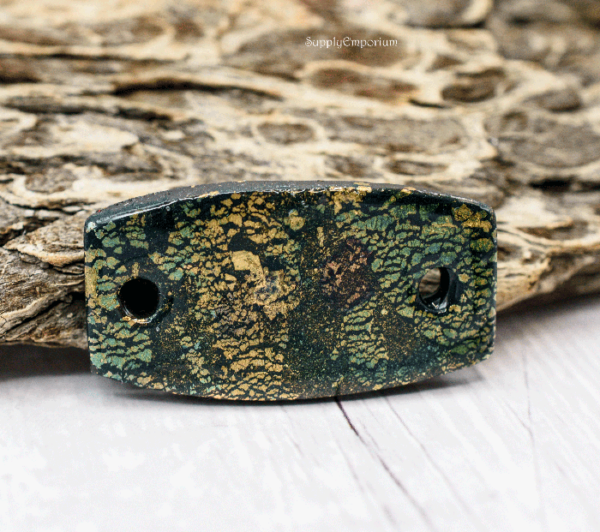Polymer Clay Crackle 2-Hole Connector Pendant, 1 Piece, CLAY 3821