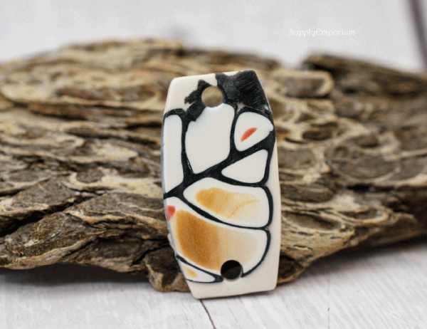 Polymer Clay 2-Hole Connector Pendant, 1 Piece, CLAY 3831 - Image 2