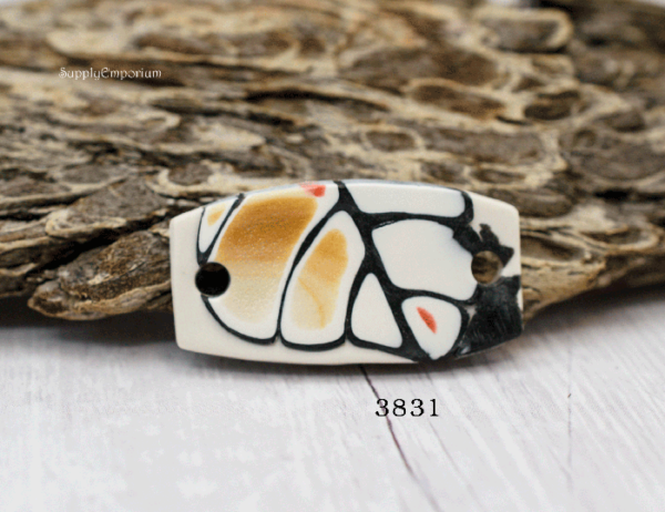 Polymer Clay 2-Hole Connector Pendant, 1 Piece, CLAY 3831
