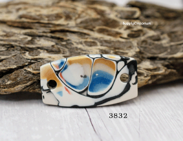 Polymer Clay 2-Hole Connector Pendant, 1 Piece, CLAY 3832