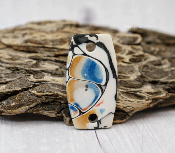 Polymer Clay 2-Hole Connector Pendant, 1 Piece, CLAY 3832 - Image 2