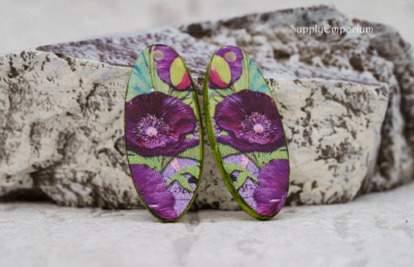 Polymer Clay Flower Earring Charms, 2 Pieces, CLAY 4221