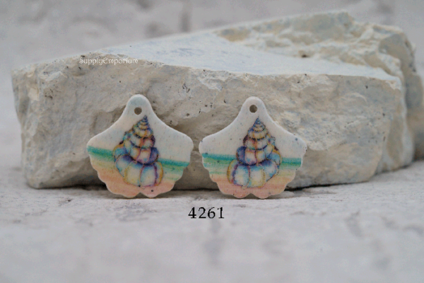 Polymer Clay Beach Earring Charms, 2 Pieces, CLAY 4261 - Image 2