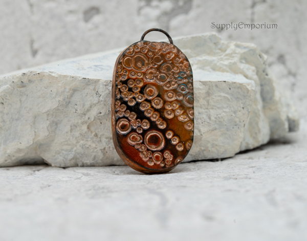 Polymer Clay Reversible Pendant, 1 Piece, CLAY 4346