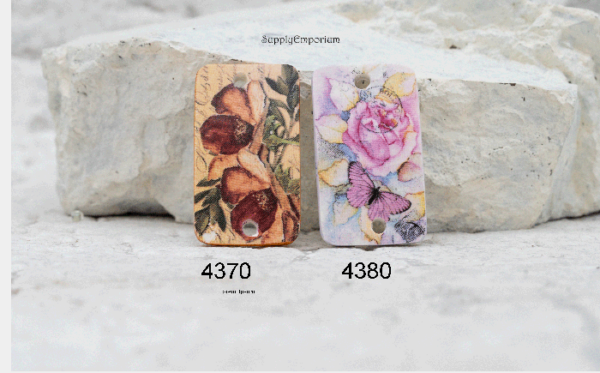 Polymer Clay Image Transfer 2-Hole Connector, 1 Piece, Style 4375 4380