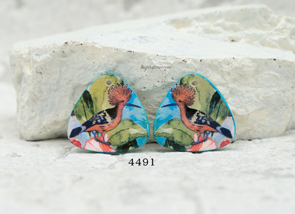 Polymer Clay Bird Earring Charms, 2 Pieces - Image 2