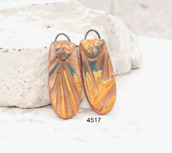 Polymer Clay Earring Charms, 2 pieces, CLAY 4517