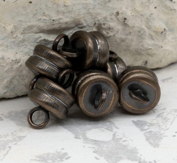 6mm Antique Brass Magnetic Clasp - 6 pieces - 4705R-F - Image 2
