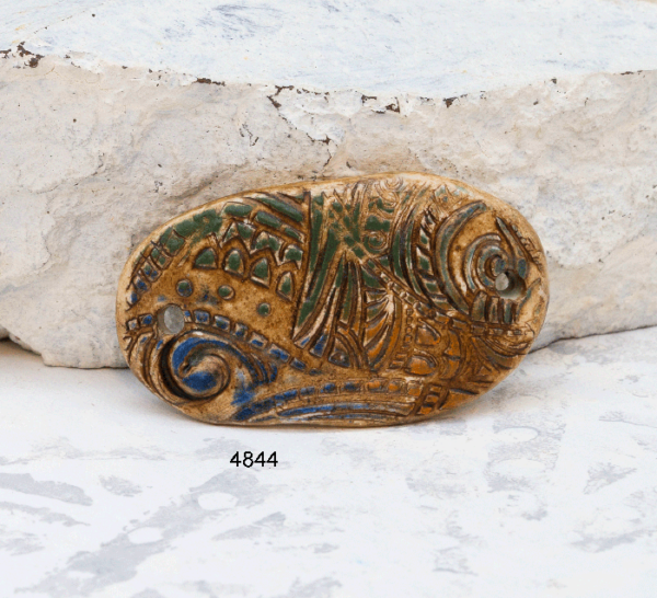 Polymer Clay Stamped Connector Pendant, 1 Piece, CLAY 4844 - Image 3