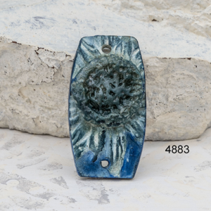 polymer clay sunflower connector pendant 2 hole rectangle handmade