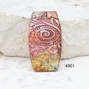 polymer clay connector pendant rectangle 2 hole handmade