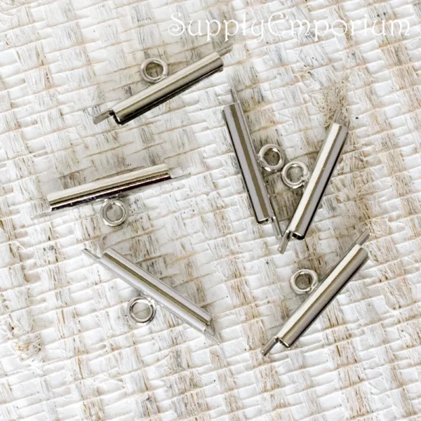15mm Silver Plate Beadslide Clasp - 4 pieces - 4962 - Image 3
