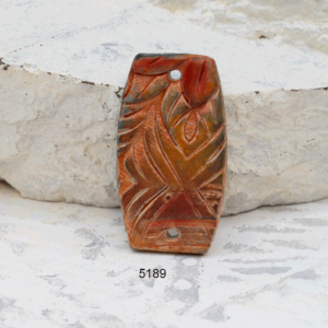 polymer clay 2-hole connector pendant textured rectangle handmade