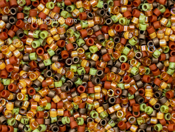 Delica Bead Mix, Exclusive 11/0 Delica Mix 58 Turning Leaves, 5 Grams