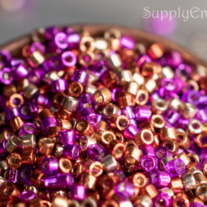 11/0 Miyuki Delica bead mix Vibrant Mix79 bright pink purple metallic mixed seed beads bold colorful tones