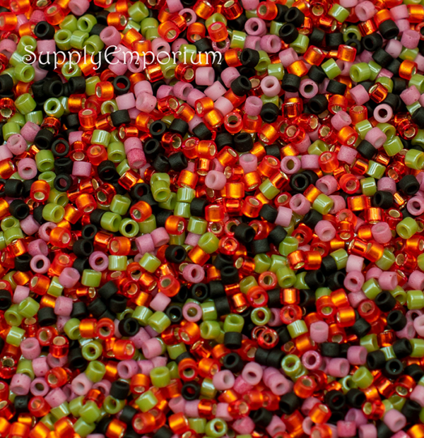 Delica Bead Mix, Exclusive 11/0 Delica Mix 87 Poppy, 5 Grams - Image 2