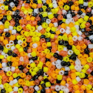 11/0 Miyuki Delica bead mix Kinda Corny Mix90 yellow orange black white mixed seed beads candy corn tones