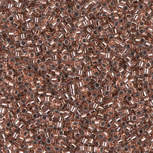 DB37 Copper Lined Crystal 11/0 Miyuki Delica beads in shimmering crystal copper lined cylinder seed beads