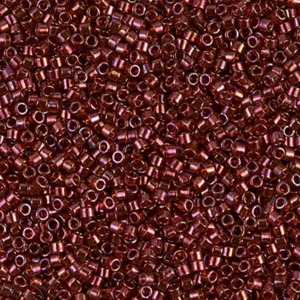 DB116 Wine Gold Luster 11/0 Miyuki Delica beads in shimmering wine red cylinder seed beads