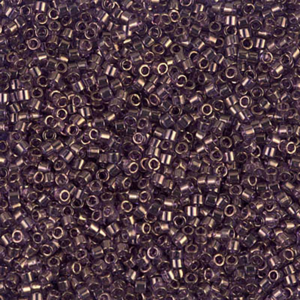 DB117 Lavender Blue Gold Luster 11/0 Miyuki Delica beads in shimmering lavender blue cylinder seed beads