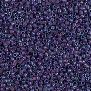 DB135 Metallic Midnight Purple 11/0 Miyuki Delica beads in shimmering deep midnight purple metallic cylinder seed beads