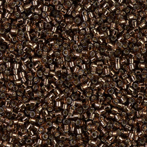 DB150 Silver Lined Root Beer 11/0 Miyuki Delica beads in rich brown silver lined cylinder seed beads