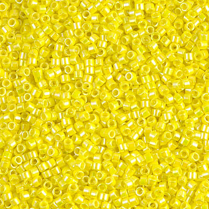 DB160 Opaque Yellow AB 11/0 Miyuki Delica beads bright yellow aurora borealis cylinder seed beads