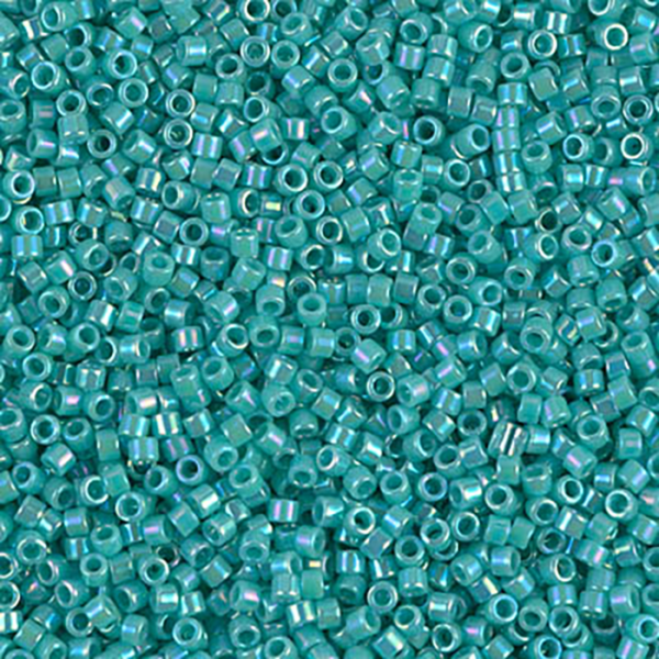 DB166 Opaque Turquoise Green AB 11/0 - Quantity: 5 grams