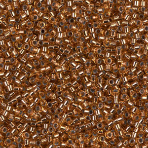 DB181 Silver Lined Copper 11/0 Miyuki Delica beads in warm metallic copper with brilliant silver lined sparkle