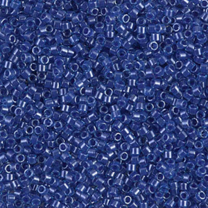 DB285 Sapphire Lined Aqua 11/0 Miyuki Delica beads in deep sapphire blue lined aqua seed beads