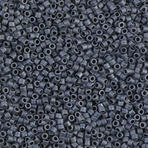 DB301 Matte Gunmetal 11/0 Miyuki Delica beads in matte dark gunmetal gray cylinder seed beads