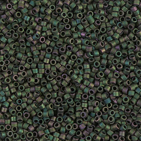 DB327 Matte Metallic Dark Green Iris 11/0 - Quantity: 5 grams