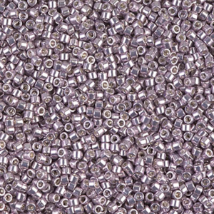 DB429 Galvanized Light Smoky Amethyst Delica 11/0 Miyuki Delica beads in shimmering smoky lavender metallic cylinder seed beads