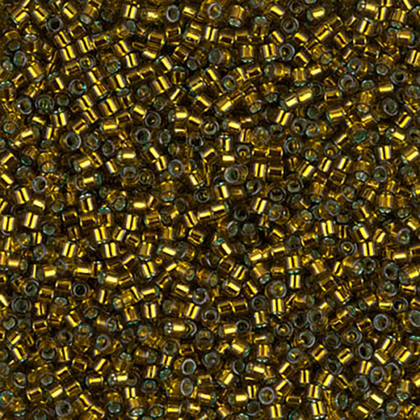 DB604 Dyed Silver Lined Golden Olive 11/0 - Quantity: 5 grams