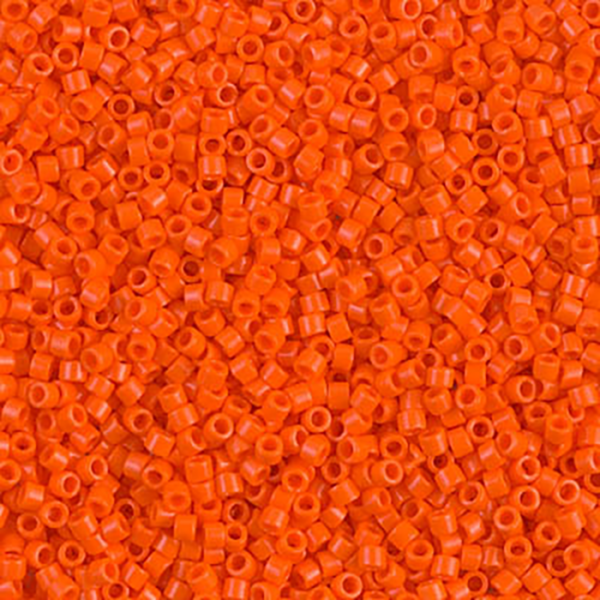 DB722 Opaque Orange Delica 11/0 - Quantity: 5 grams