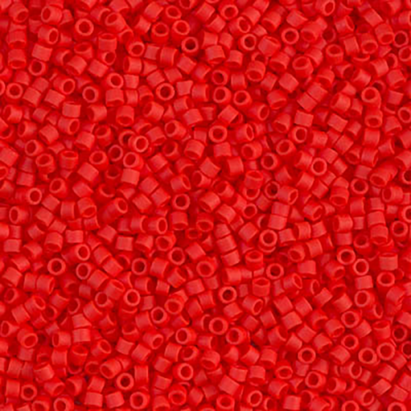 DB757 Matte Opaque Vermillion Red Delica 11/0 - Quantity: 5 grams