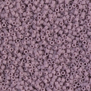 DB758 Matte Opaque Mauve 11/0 Miyuki Delica beads in soft dusty mauve and muted lavender tones for bead weaving and jewelry making