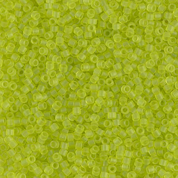 DB766 Matte Transparent Chartreuse Delica 11/0 - Quantity: 5 grams