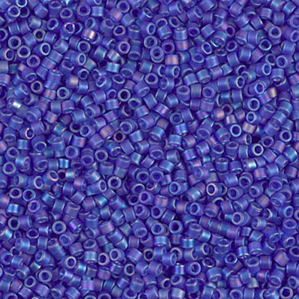 DB864 Matte Transparent Cobalt AB Delica 11/0 - Quantity: 5 grams