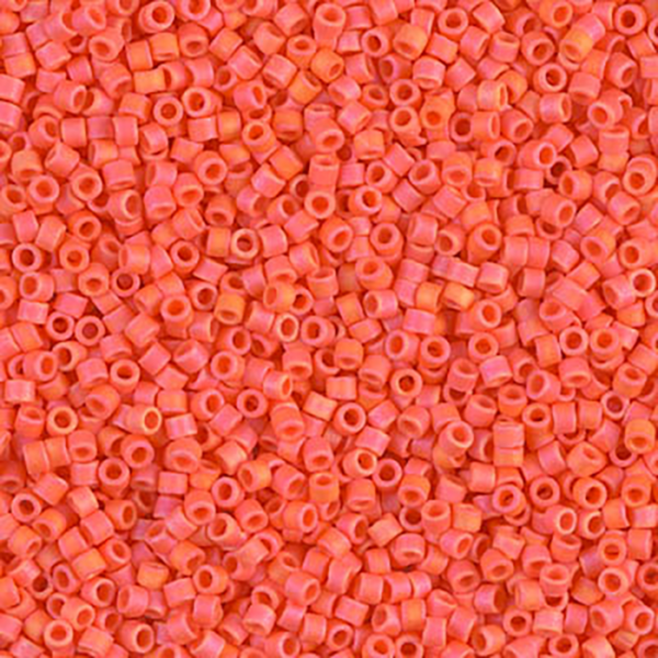 DB872 Matte Opaque Orange AB Delica 11/0 - Quantity: 5 grams