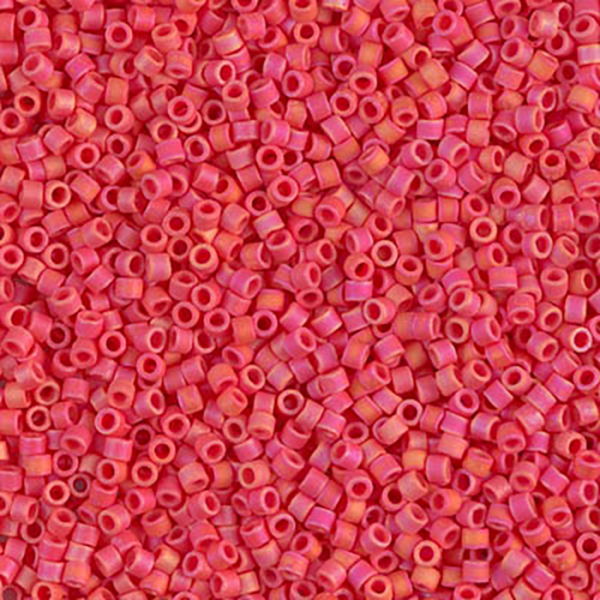DB873 Matte Vermillion Red AB Delica 11/0 - Quantity: 5 grams