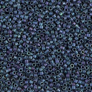 DB1052 Matte Metallic Blueberry Gold Iris 11/0 Miyuki Delica beads in metallic blueberry gold iris cylinder seed beads