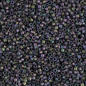 DB1053 Matte Metallic Plum Emerald Gold Luster 11/0 Miyuki Delica beads in metallic plum emerald cylinder seed beads