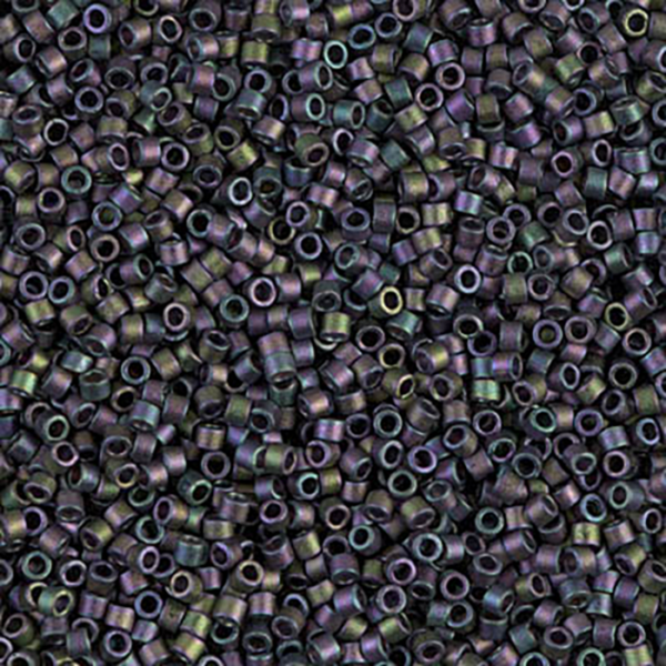 DB1053 Matte Metallic Plum Emerald Gold Luster Delica 11/0 - Quantity: 5 grams